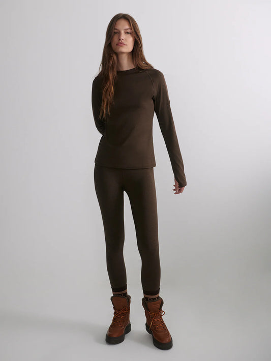 Always Warm Base Layer Leggings in Deep Chocolate Marl