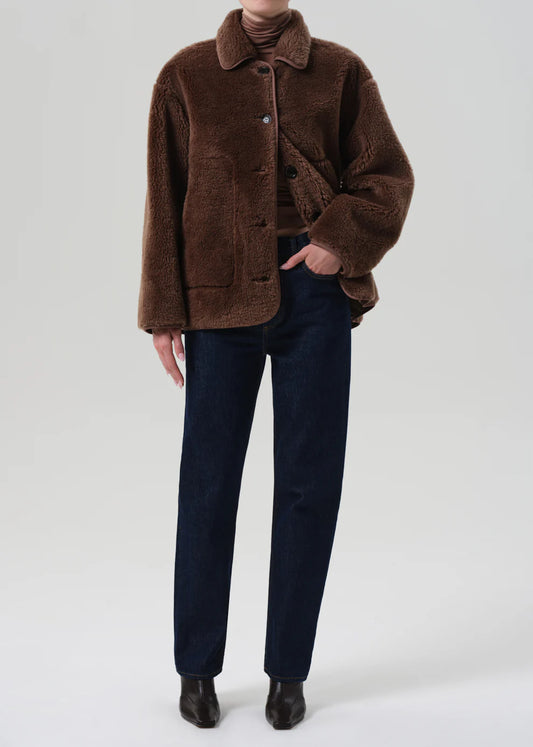 Astrid Sherpa Jacket in Warm Tan