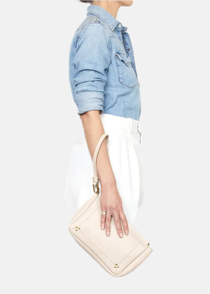 Clap L Clutch in Ecru Grain
