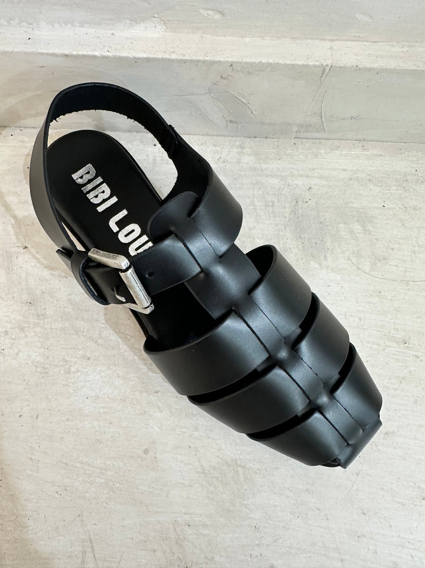 JENNA FLAT SANDAL - BLACK - BIBI LOU