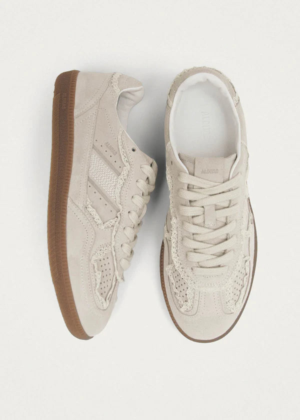 TB490 Crochet Sneakers in Cream Leather