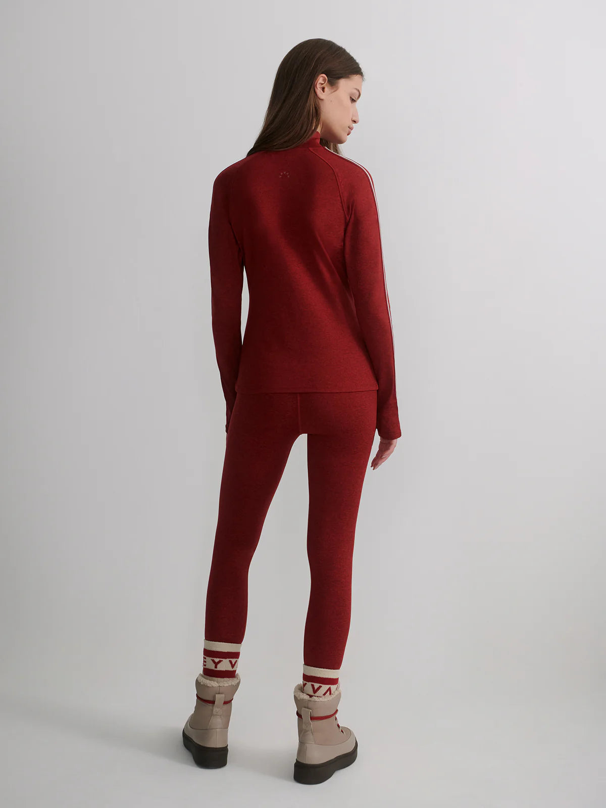 Always Warm Base Layer Leggings in Red Dahlia Marl