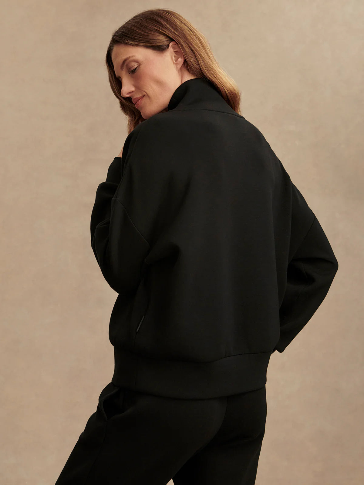 Hawley Half Zip Sweat in Black