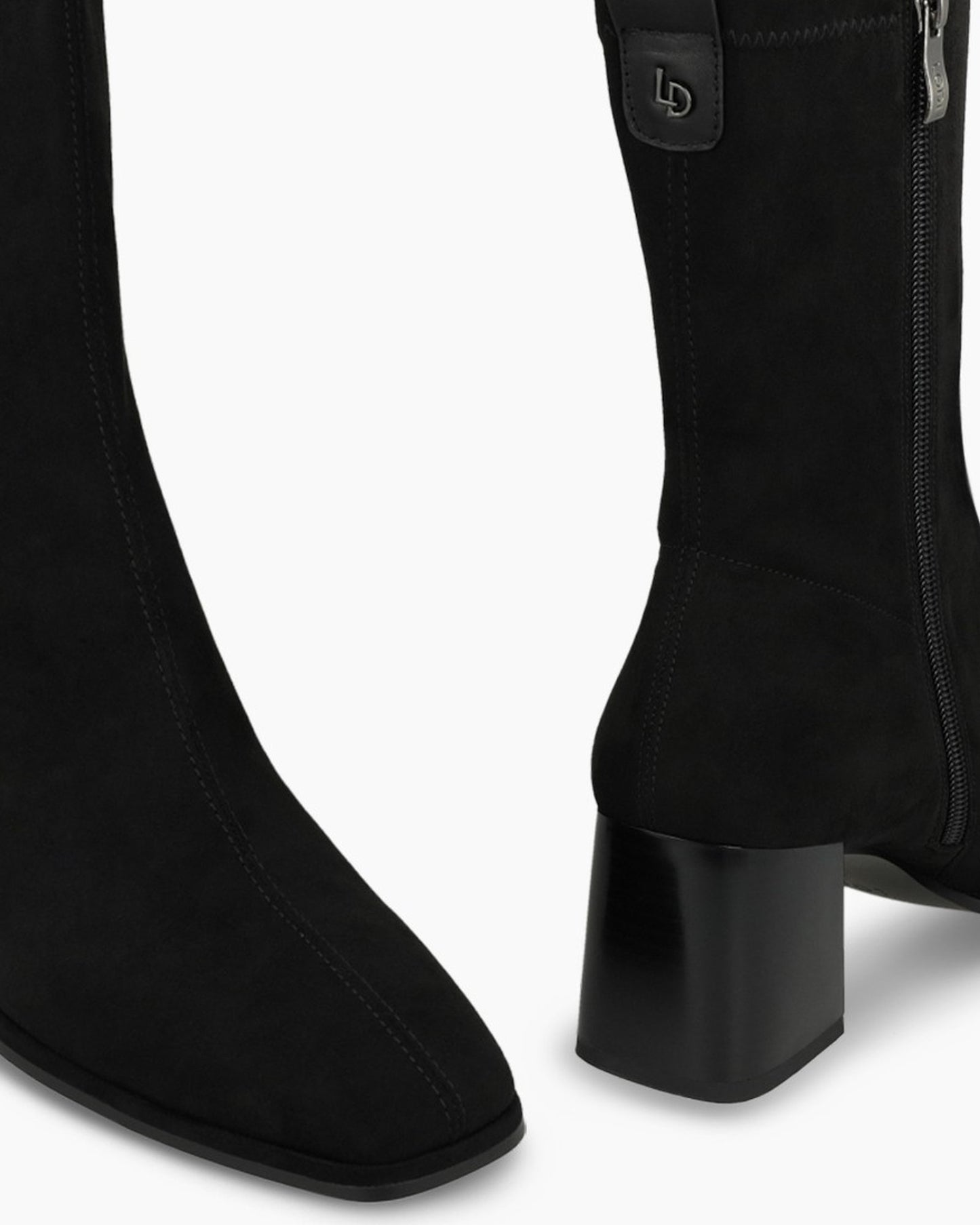 Heka Ankle Block Heel Boot in Black Suede