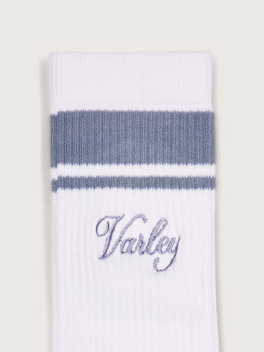 Lamar Club Stripe Socks in White