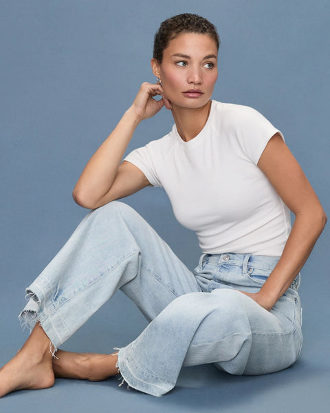 Arellia Ankle Barrel Leg Jean in Fernanda