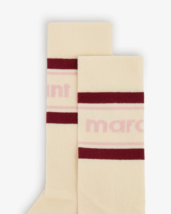 Donna Socks in Ecru Red