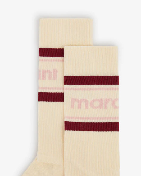 Donna Socks in Ecru Red