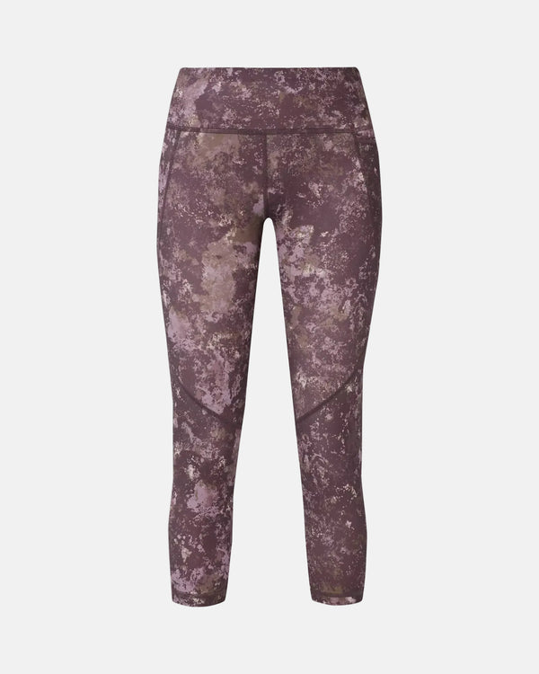Power Cropped Gym Leggings in Purple Print
