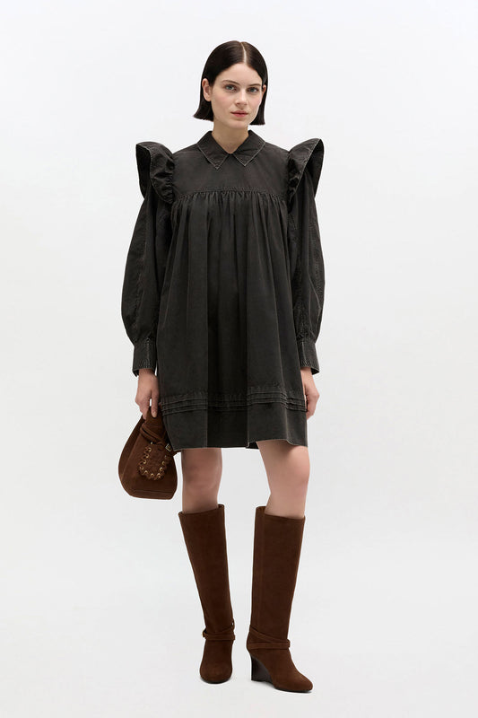 Mini Frill Dress in Black
