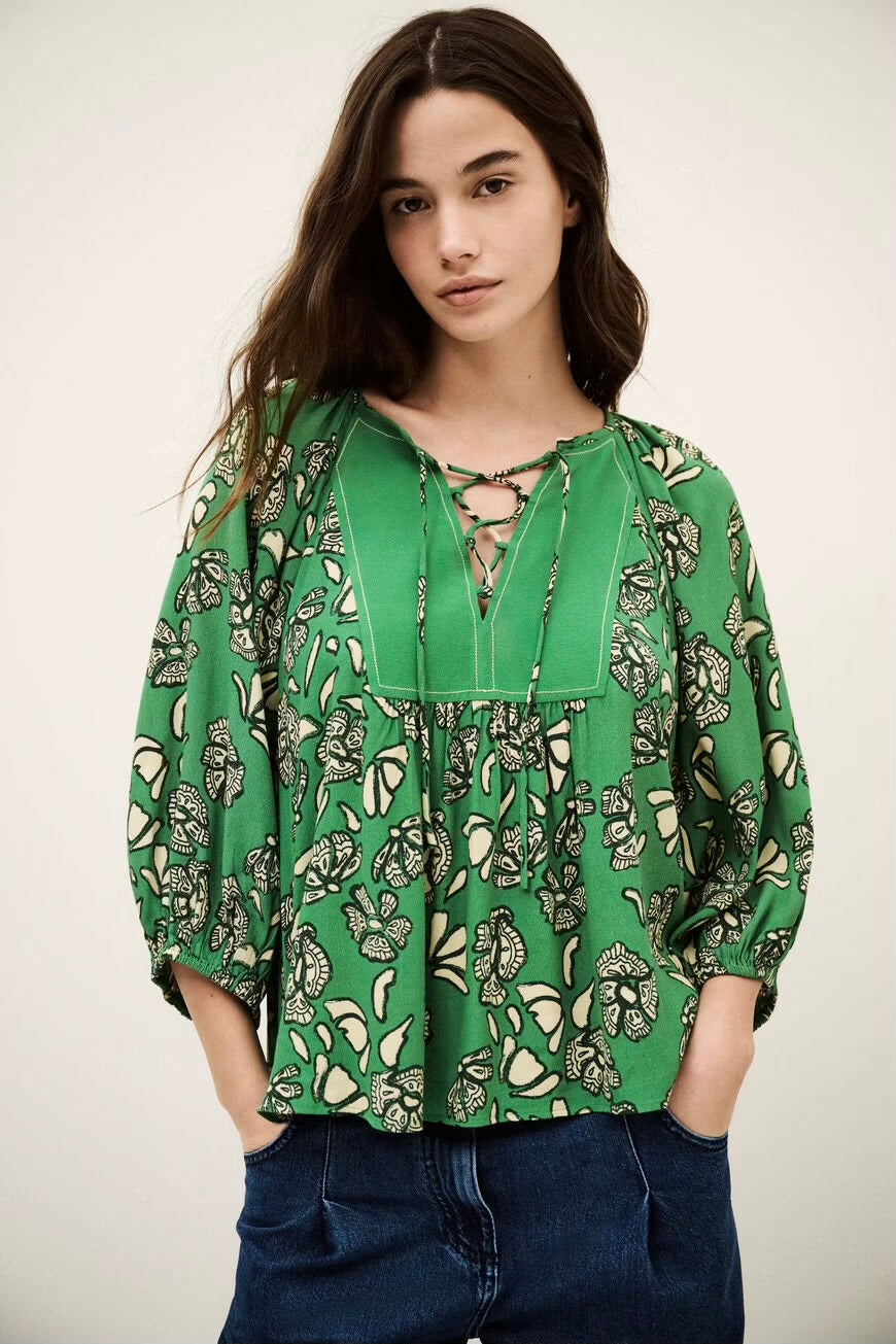 AURA BLOUSE VERT- BA&SH