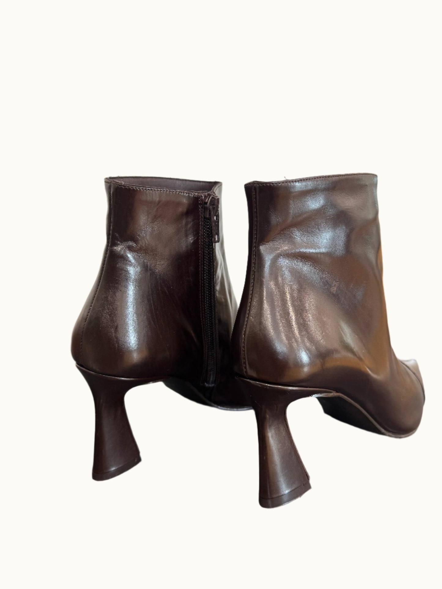 Racon Pointed Toe Ankle Boot in Cafe