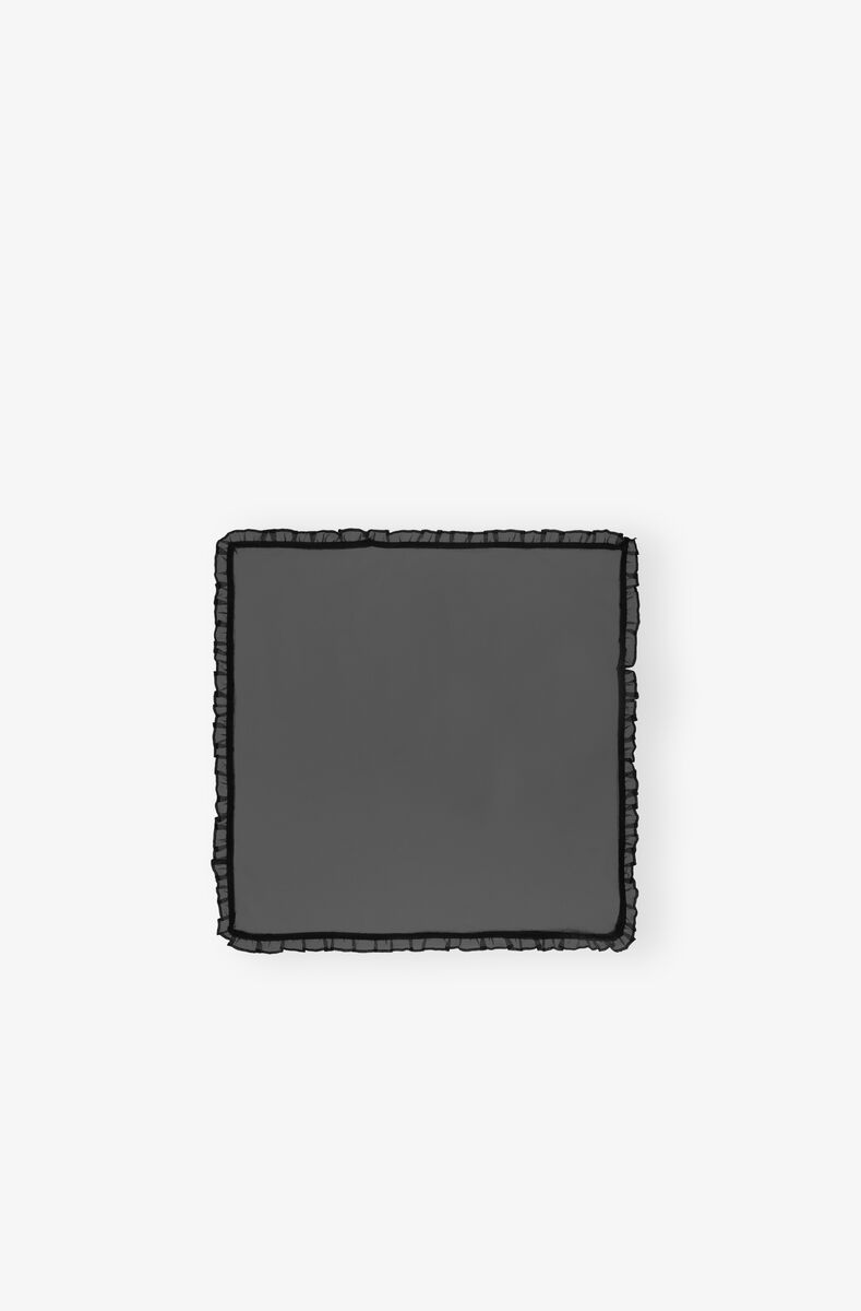 Organza Frill Scarf in Black