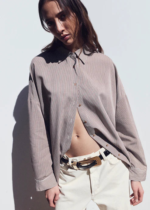 ROUX SHIRT IN JAKARTA STRIPE - AGOLDE