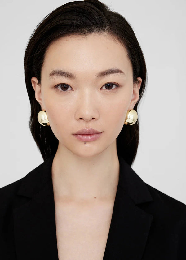 Large Dome Earrings in Gold