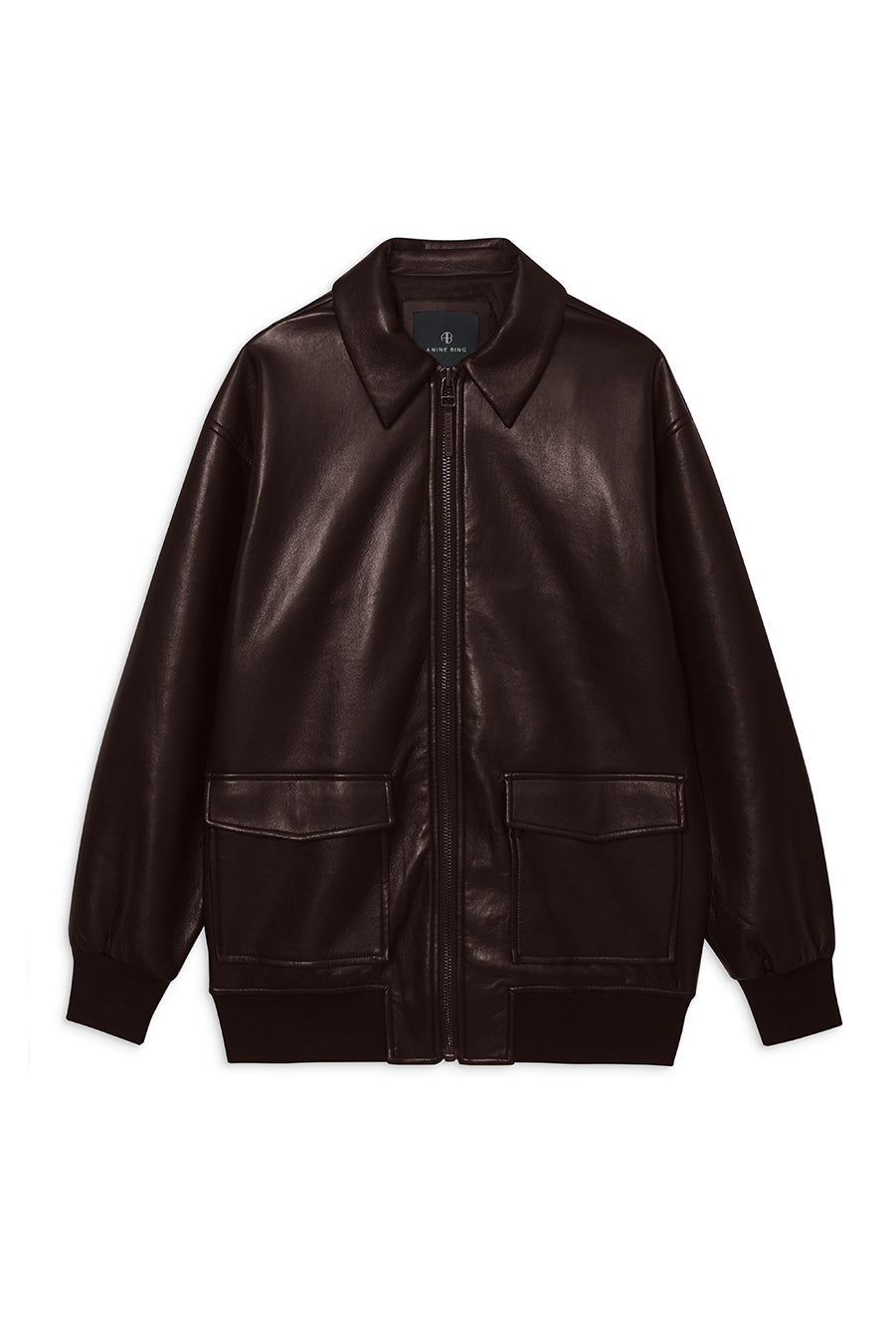 KELANIE JACKET - DEEP BROWN RECYCLED LEATHER