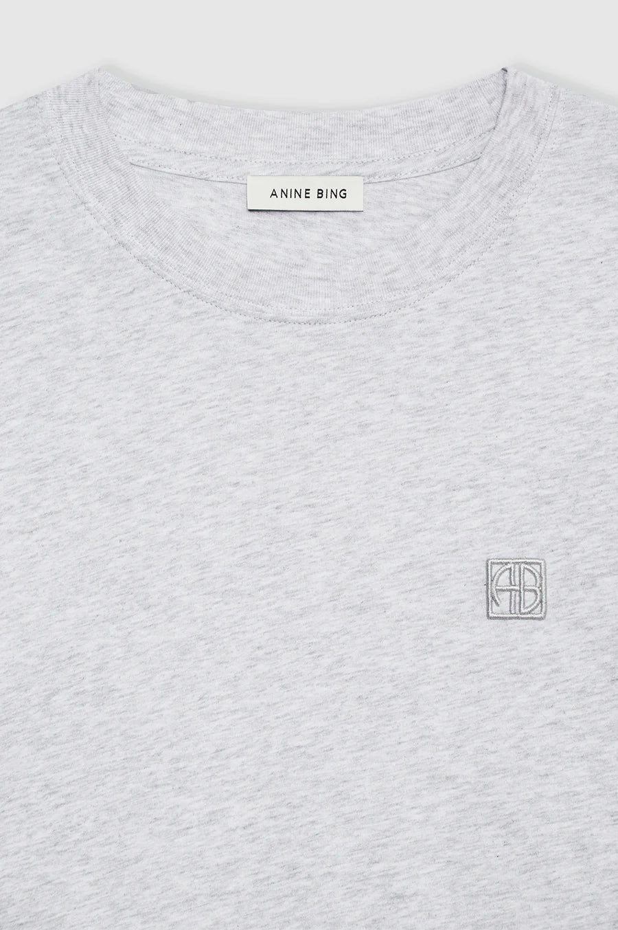 Lili Tee Framed Monogram in Heather Grey