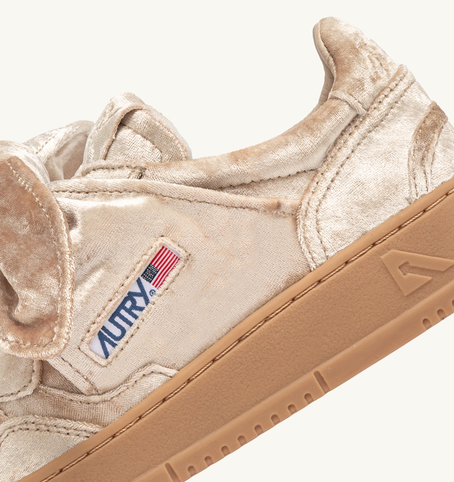 Medalist Low Bow Velvet Sneakers in Gold