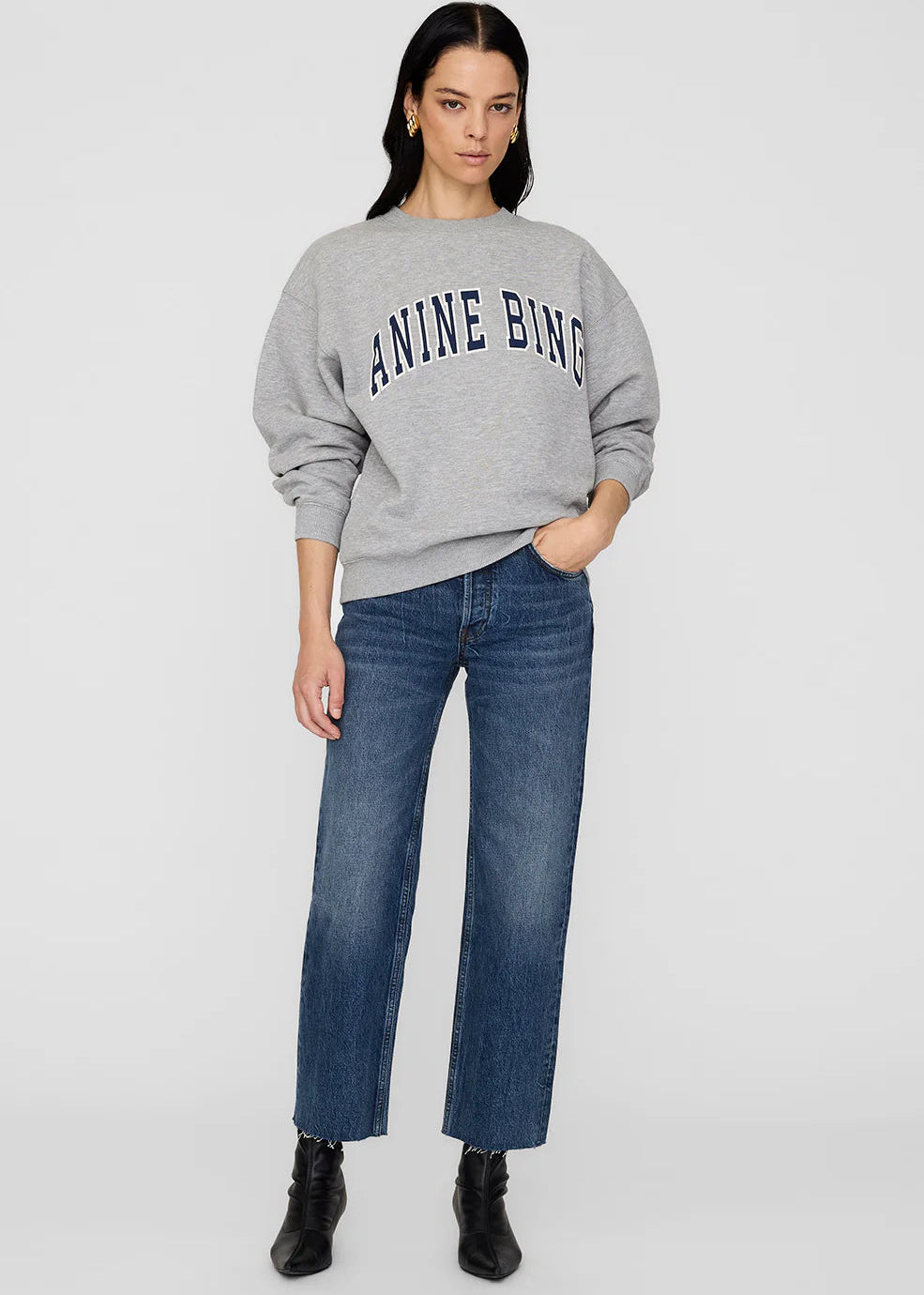 Spencer Sweatshirt in Heather Grey/Navy