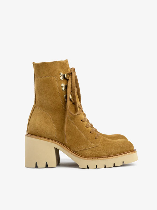 Zineta Lightweight Lace-Up Boot in Tan