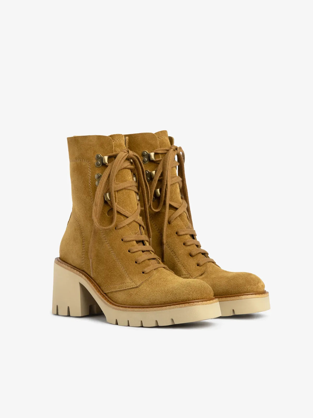 Zineta Lightweight Lace-Up Boot in Tan