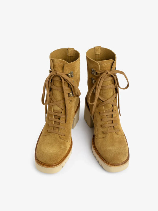 Zineta Lightweight Lace-Up Boot in Tan