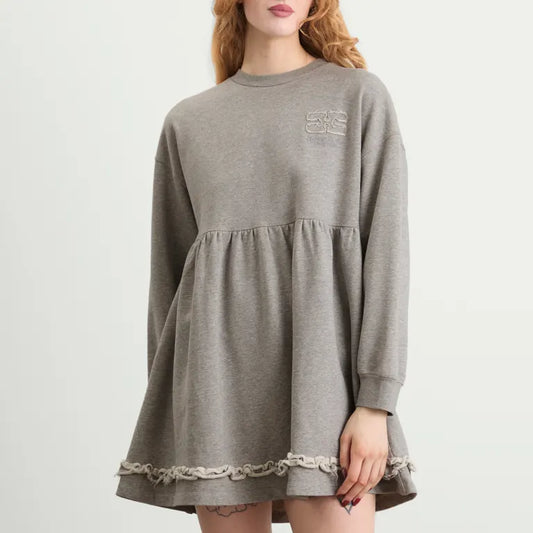 Peplum Crewneck Dress in Paloma
