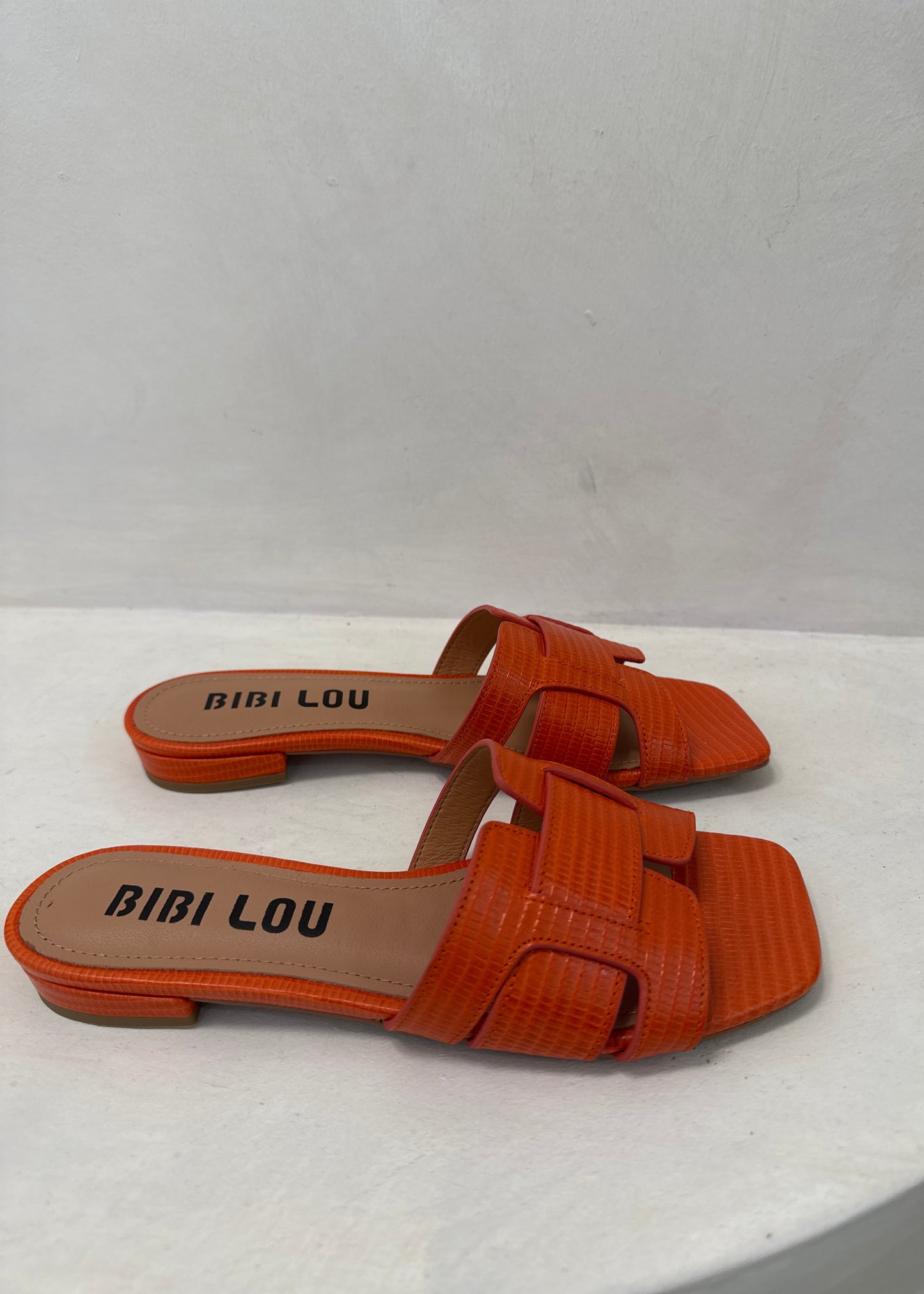 HOLLY FLAT - ROJO - LIZARD RED SANDAL - BIBI LOU
