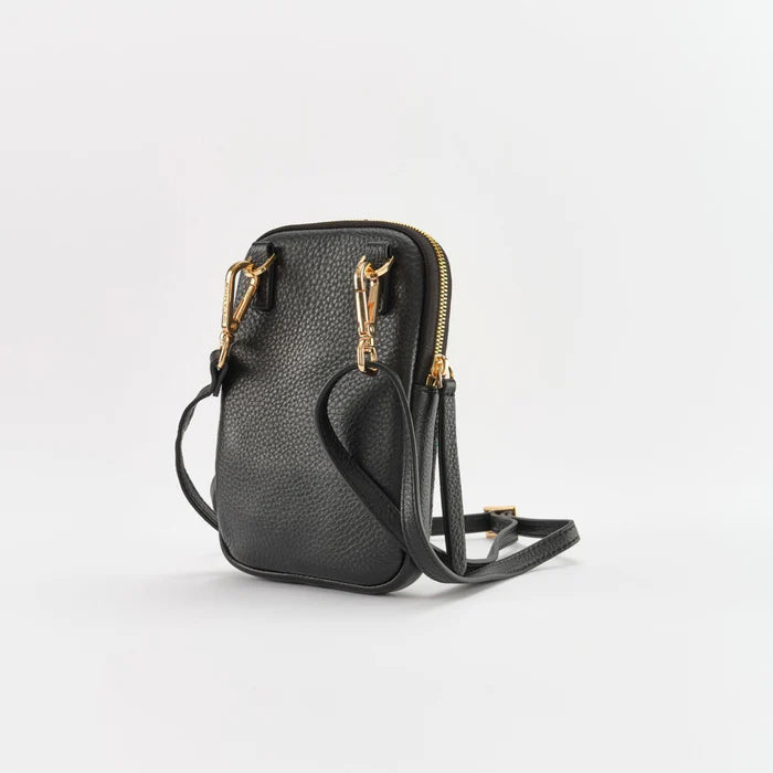 Cassia Phone Bag in Black Tweed