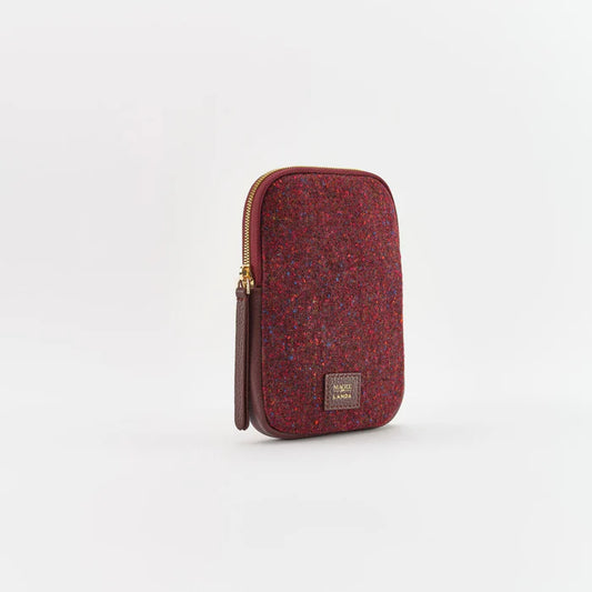 Cassia Phone Bag in Burgundy Tweed