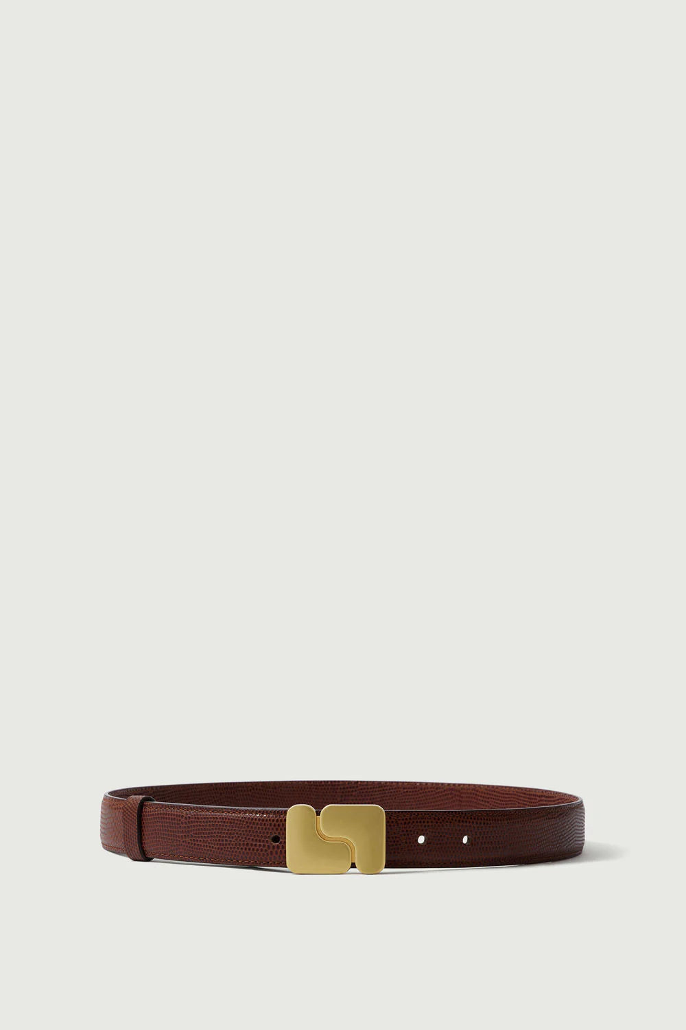 Ninon Glazed Leather Belt in Cognac