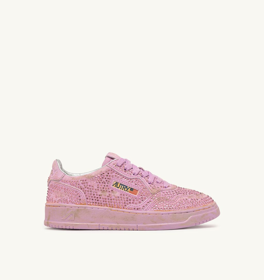 Sparkling Dallas Low Sneakers Paillet in Gun Pink