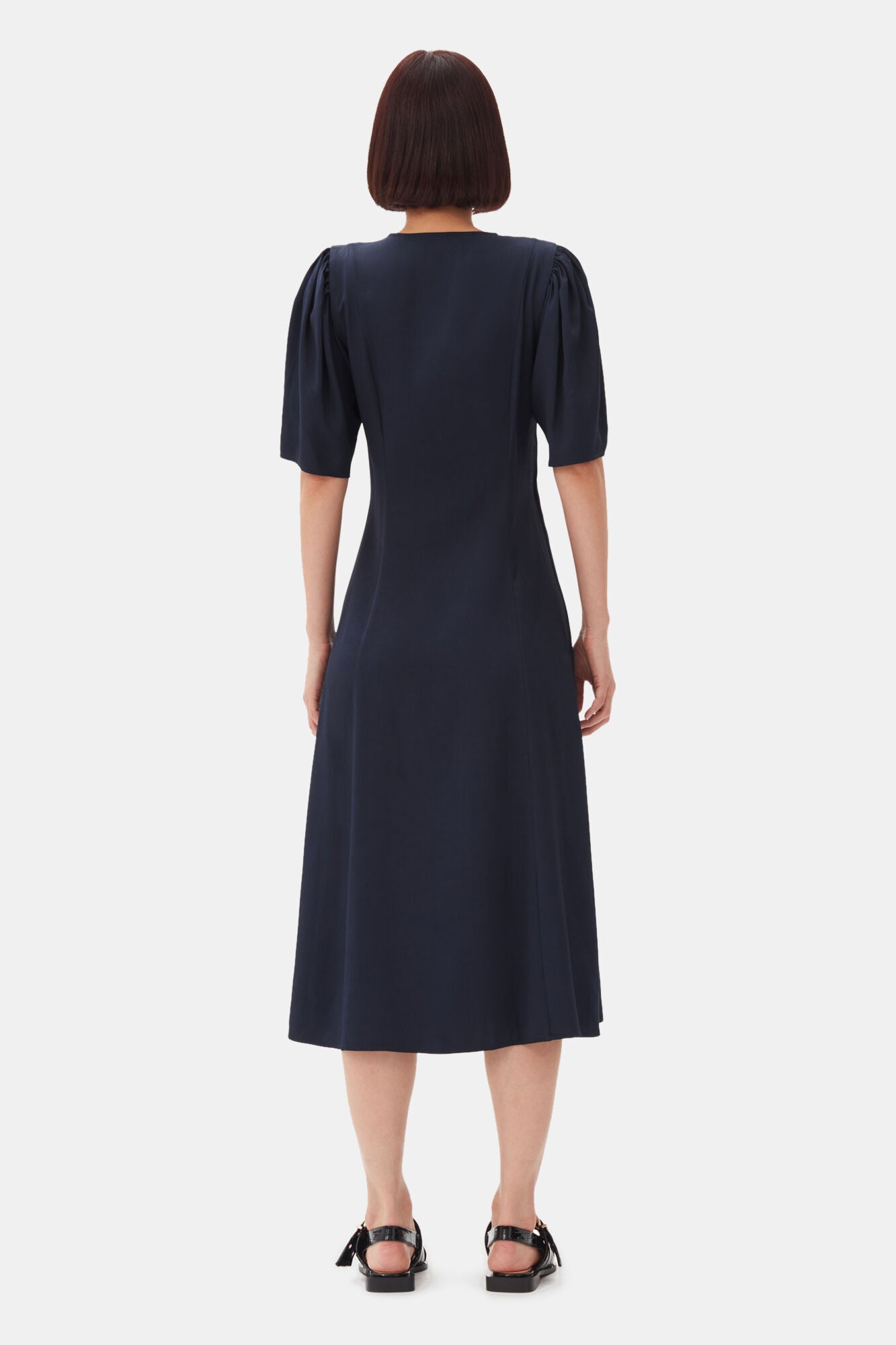 Wrap Midi Dress in Sky Captain