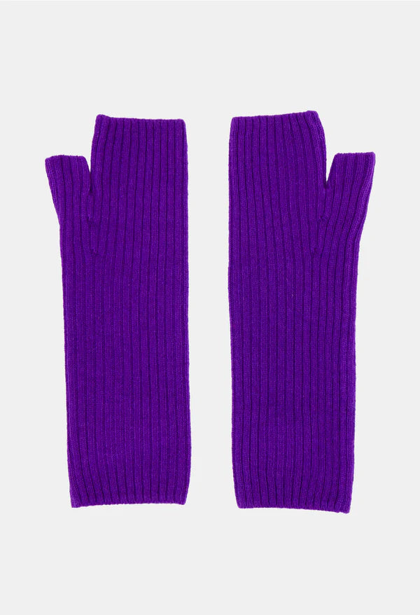 Fingerless Mittens in Neon Purple