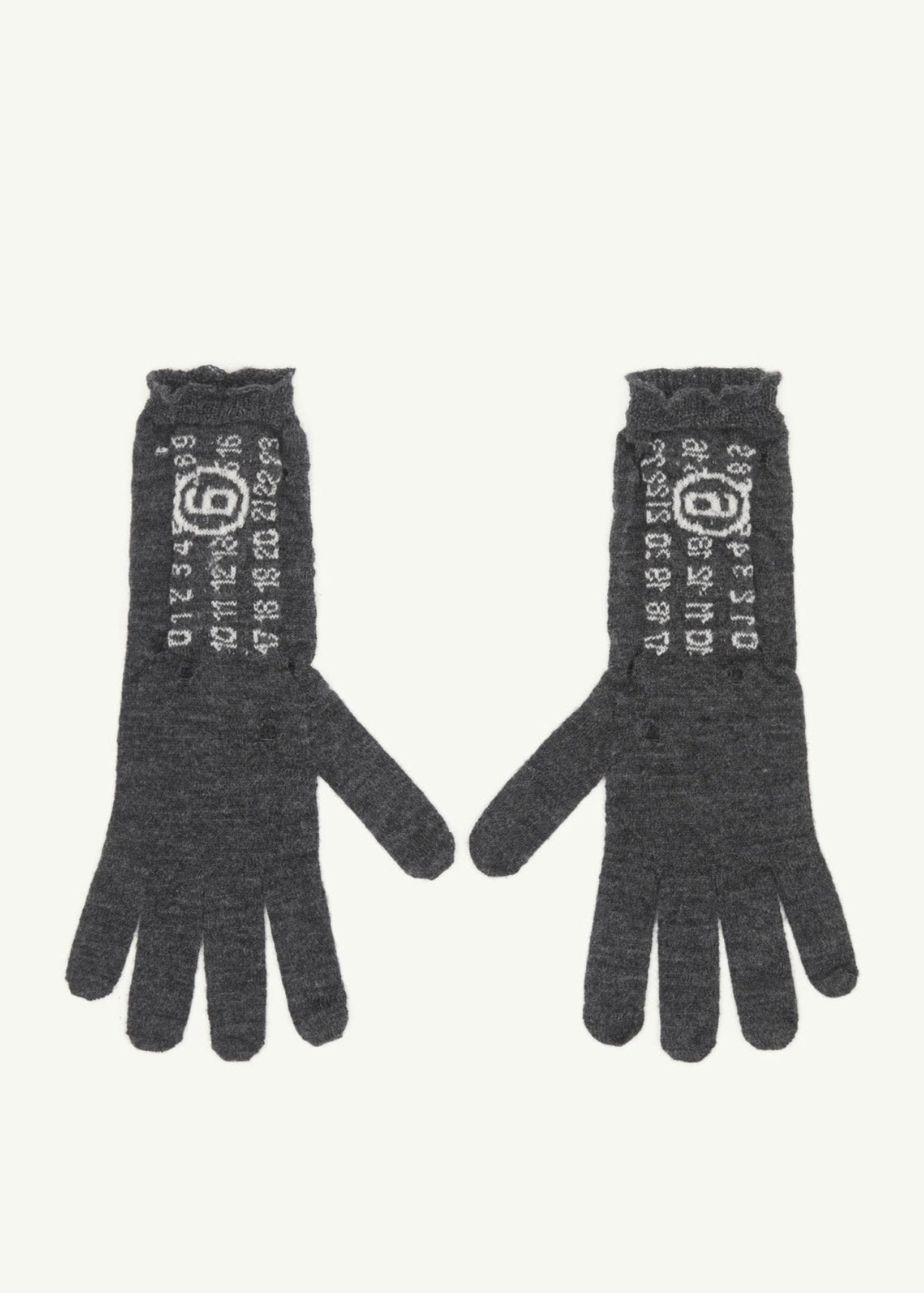 Logo Wool Gloves in Dark Grey
