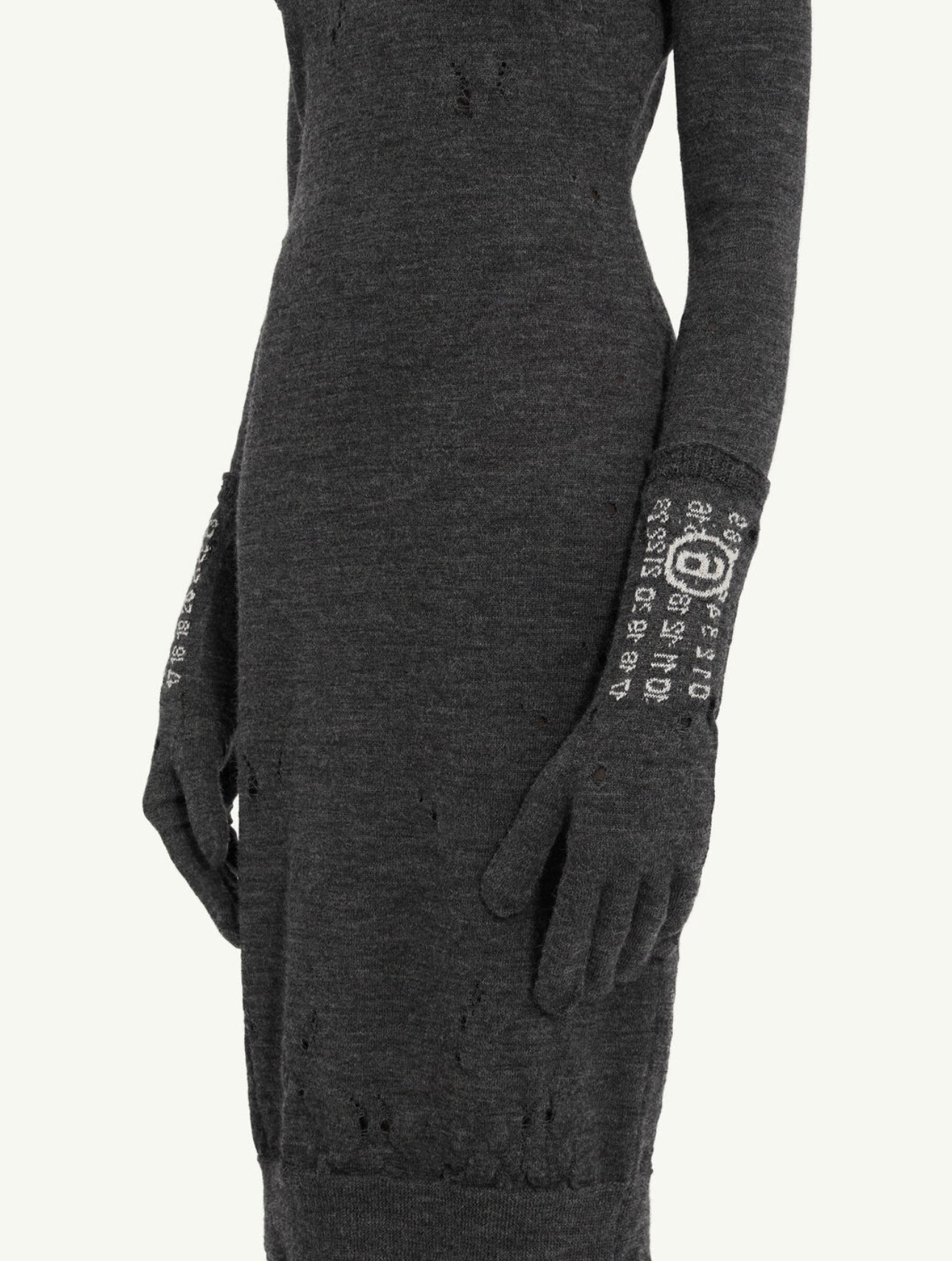 Logo Wool Gloves in Dark Grey