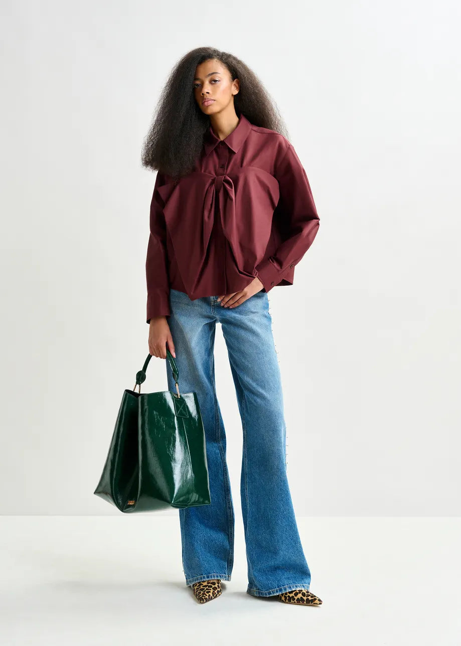 Bow Shirt in Mauve