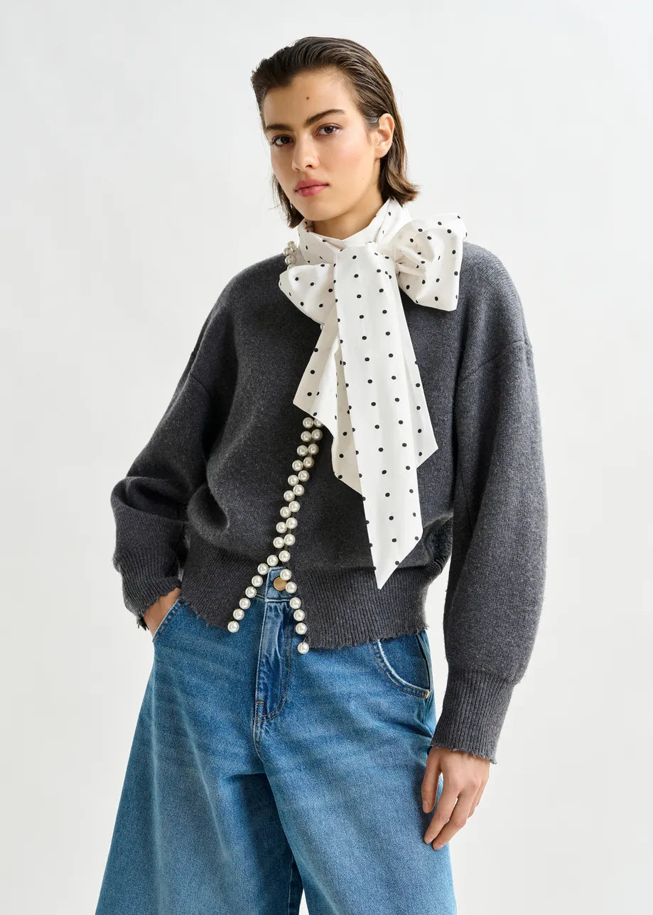 Knit Cardigan with Beads