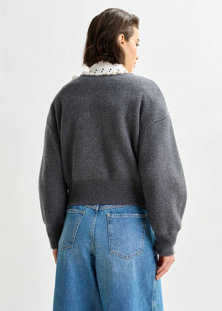 Knit Cardigan with Beads