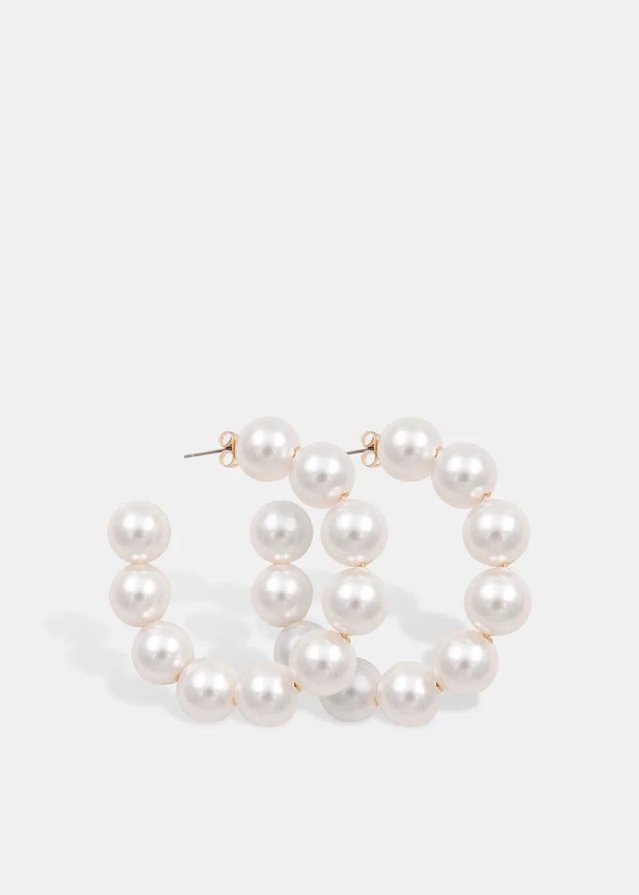 Pearl Hoop Earrings
