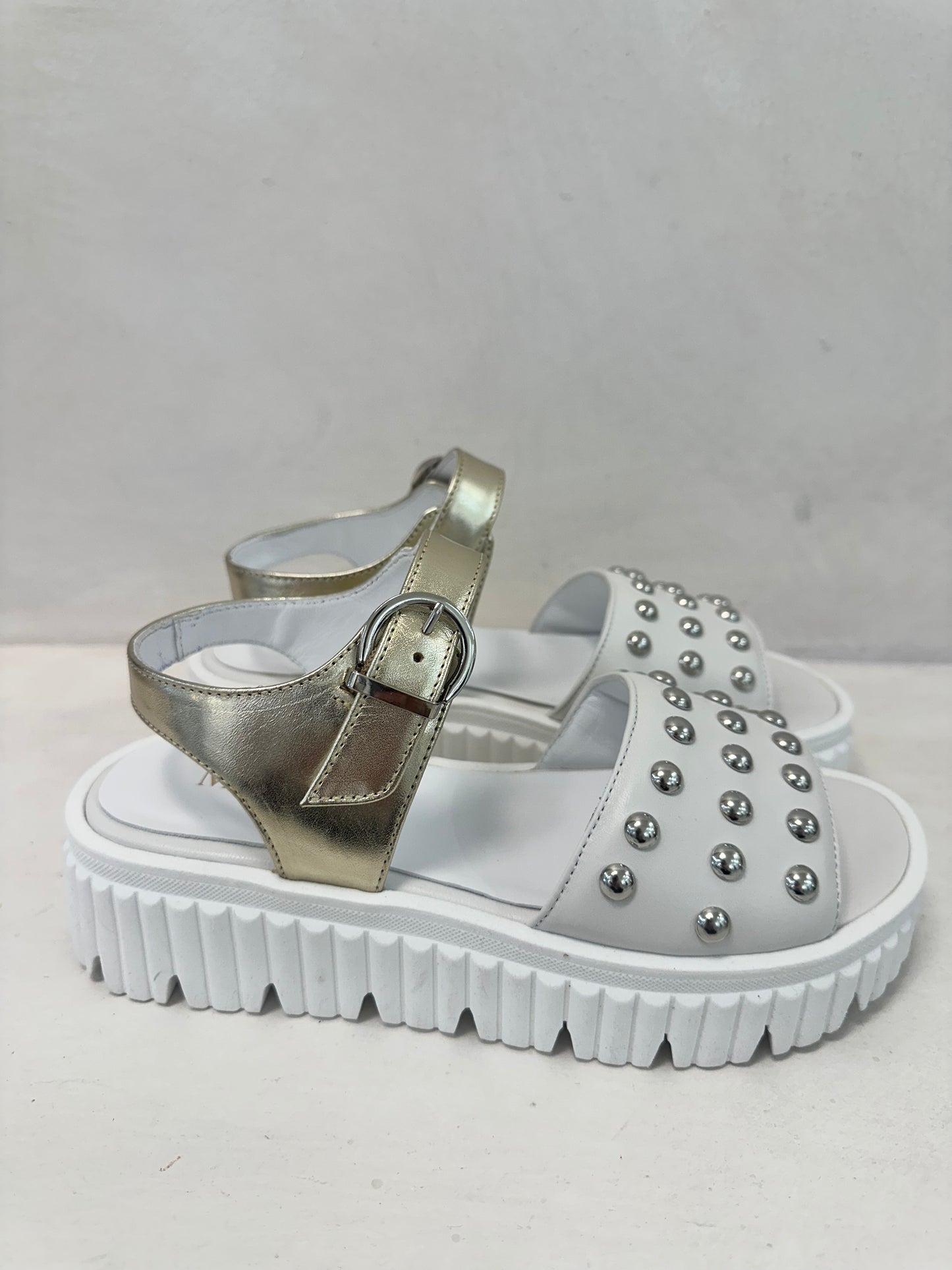 BIANCO WHITE STUD SANDAL - MARCO MOREO
