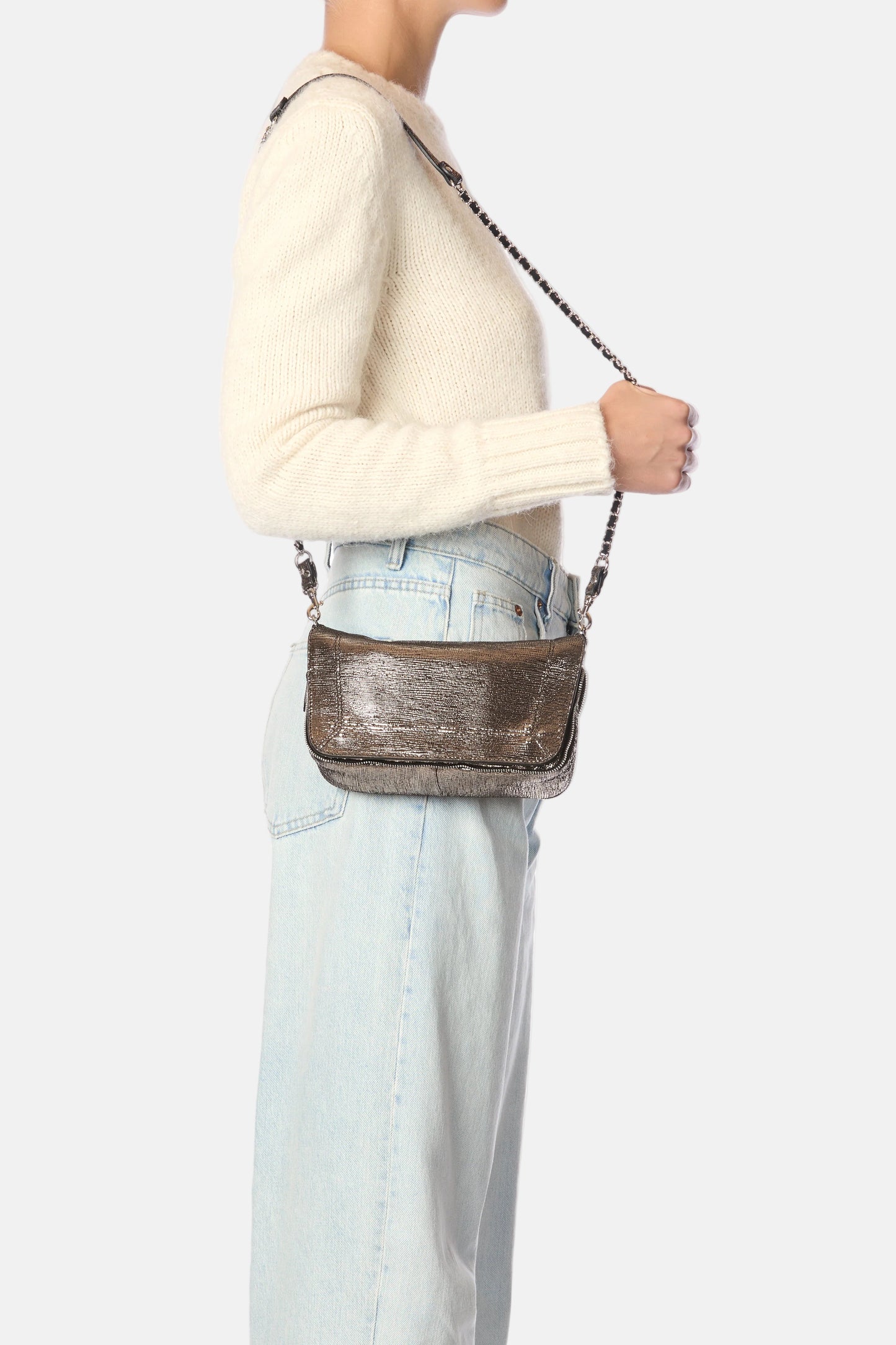 Bobi S Bag in Lame Champagne