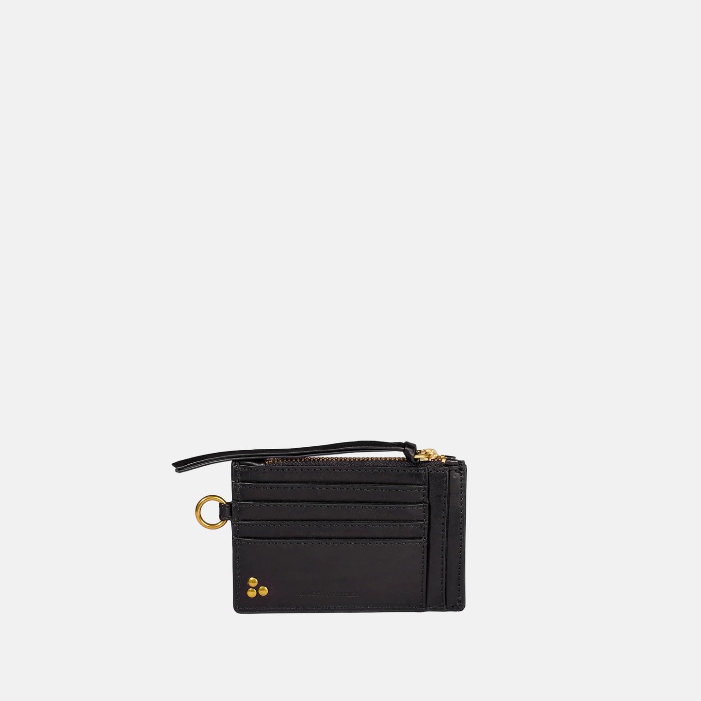 Lucky Porte Cartes in Noir Brass Cowskin