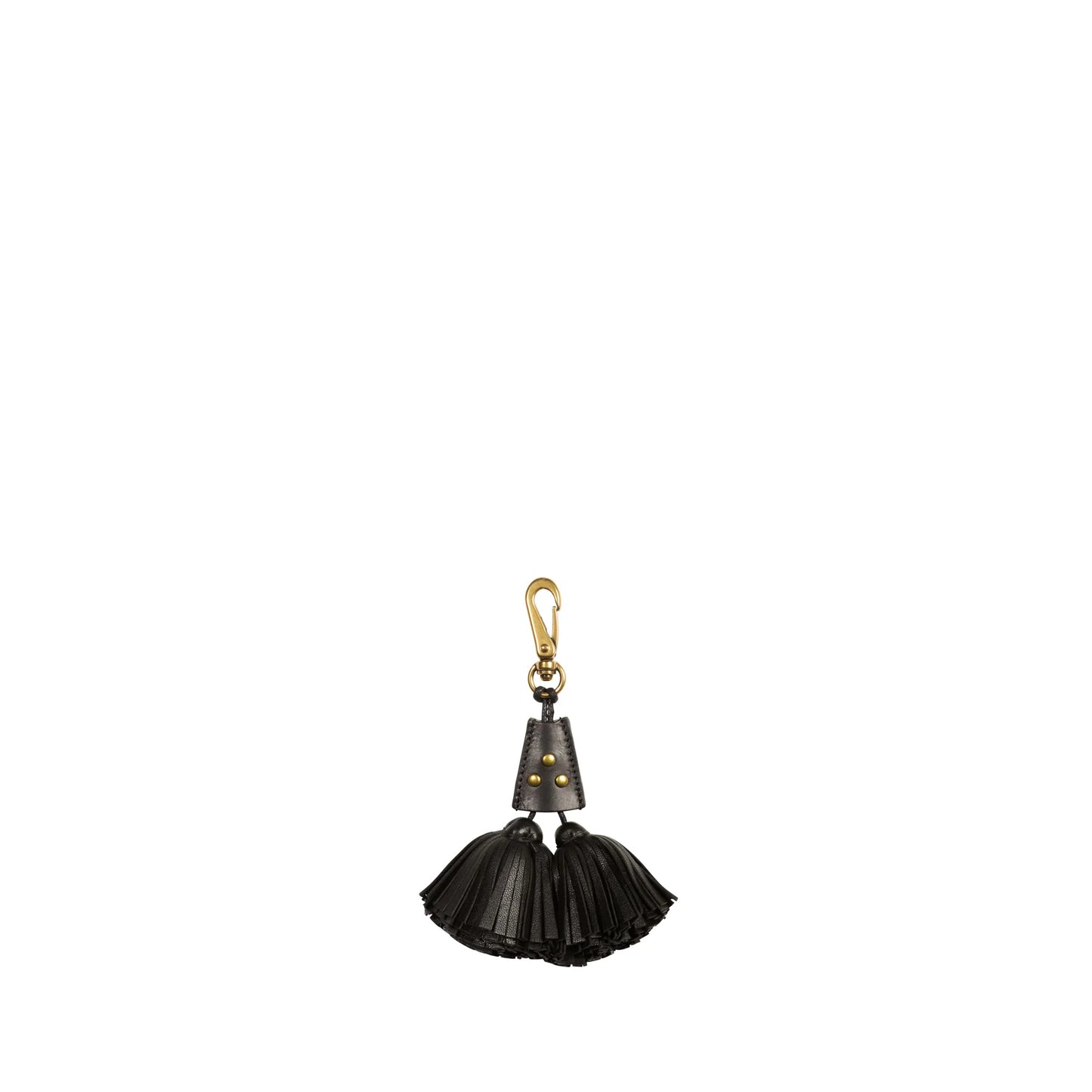 Pompon Twin in Noir Brass Lambskin