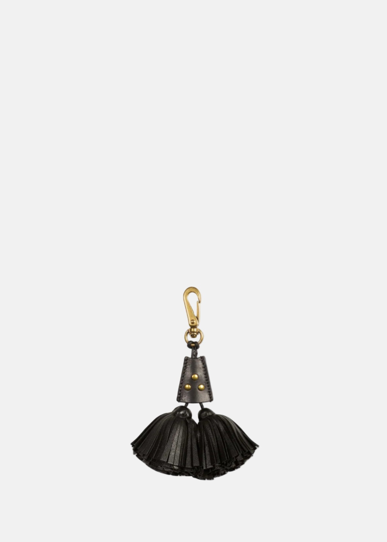 Pompon Twin in Noir Brass Lambskin