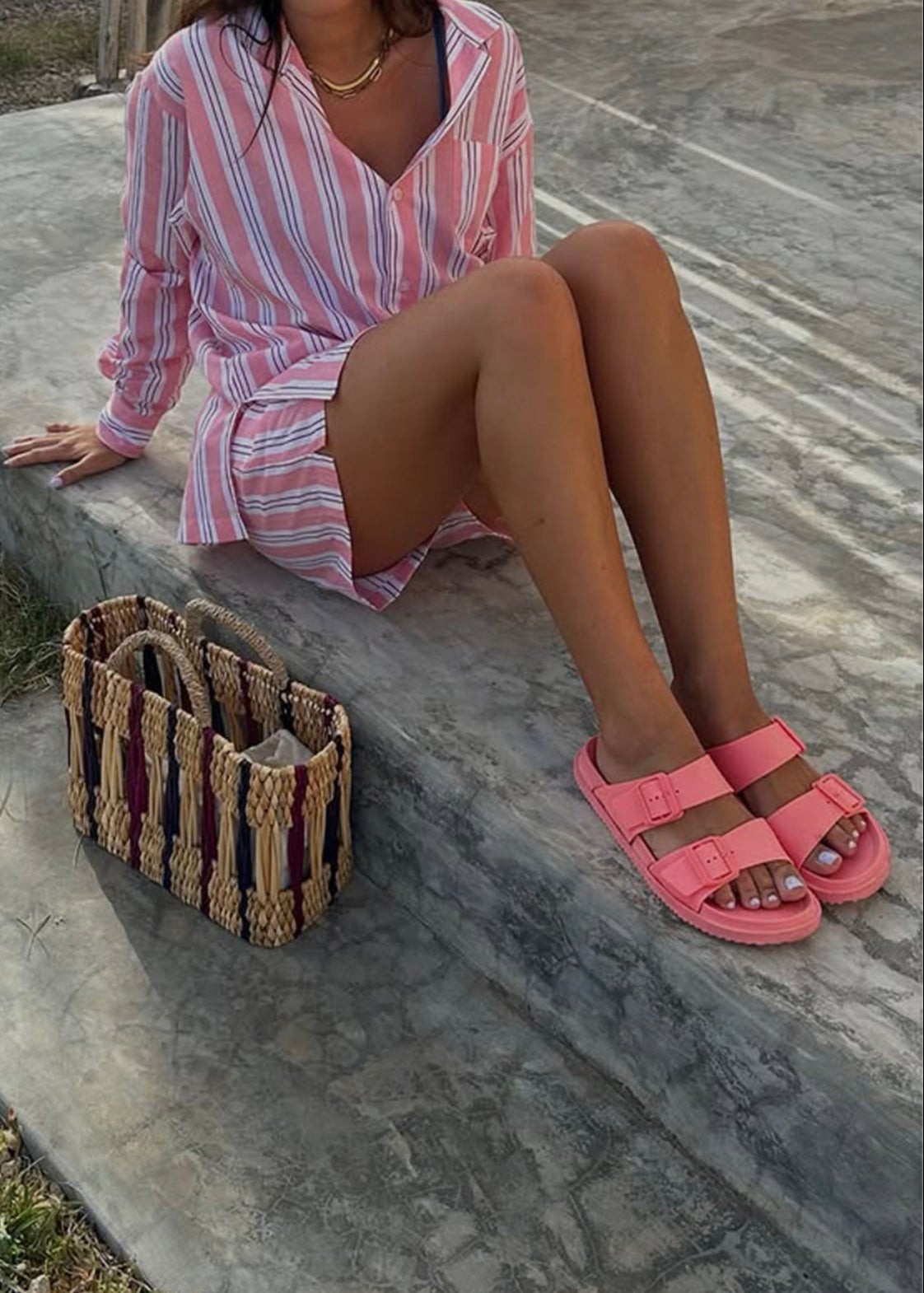 Elise Sandal In Flamingo Pink