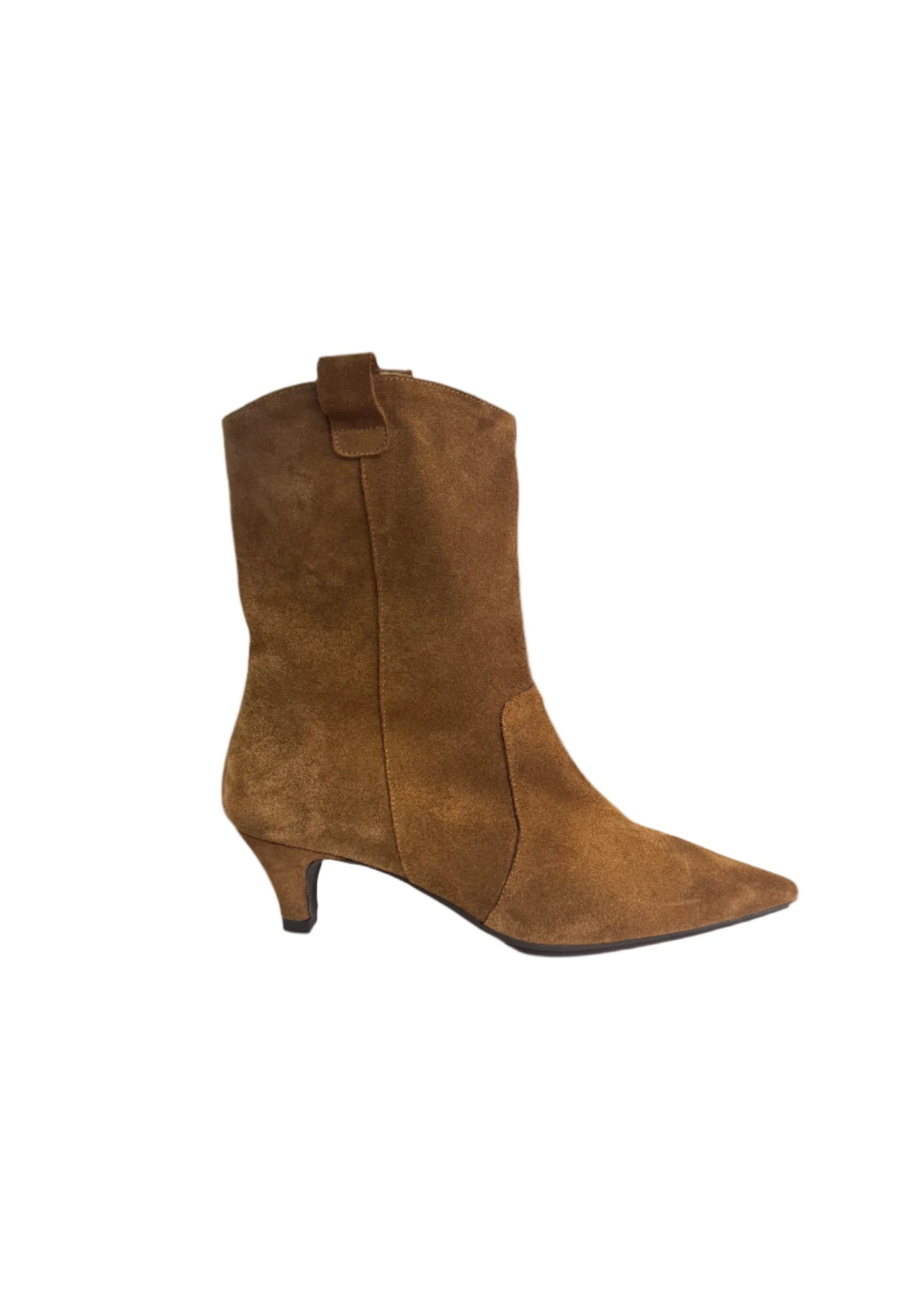 Checa Suede Pointy Toe Boot in Brown
