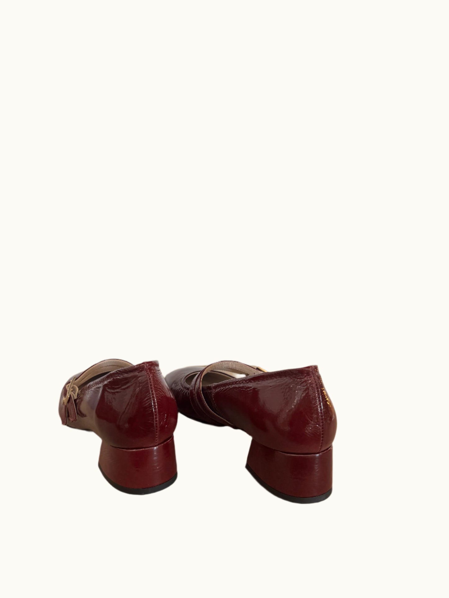 Block Heel in Burgundy