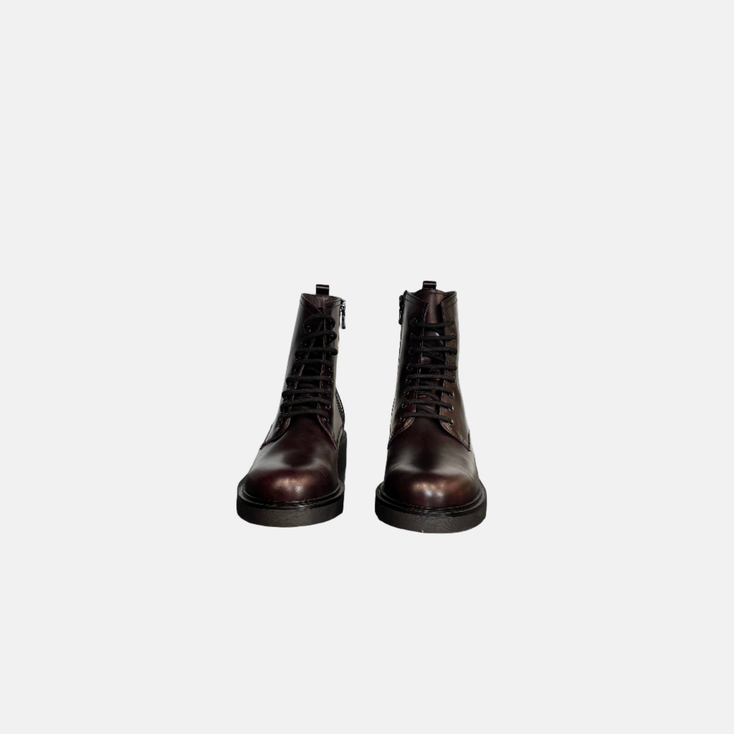 Lace Up Combat Boot in Burgundy