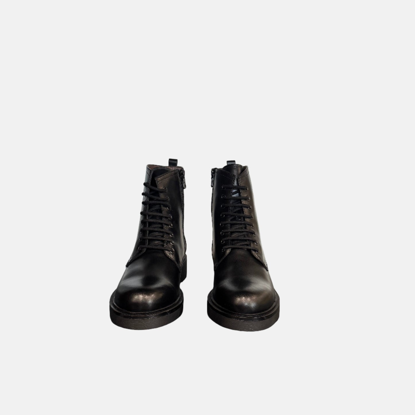 Lace Up Combat Boot in Black